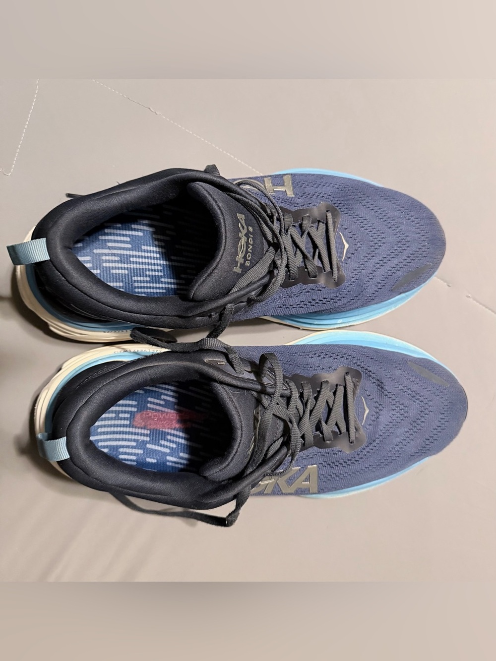 Hoka Navy and Teal Lace-Up Running Shoe - Picture 14 of 16
